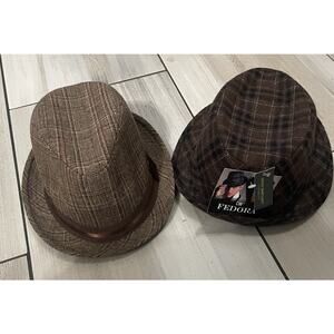 Lot of 2 John Bartlett Fedora Men’s bucket hat Color Brown One Size NWT